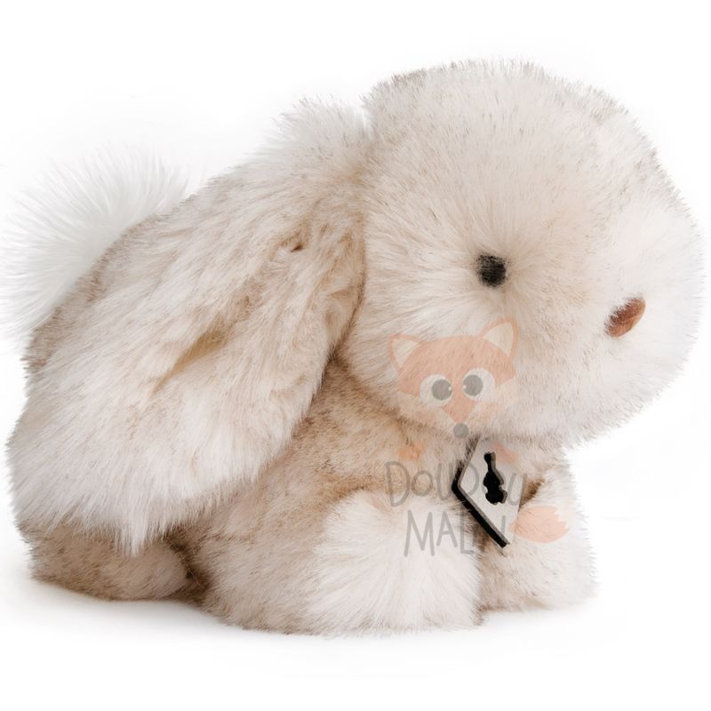  signature peluche lapin chinchilla blanc marron 